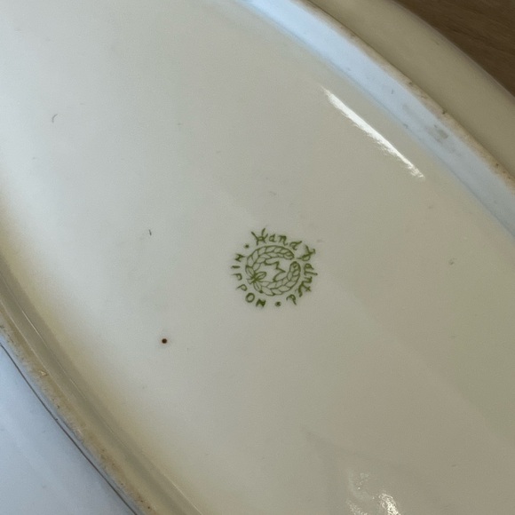 Vintage Ceramic Serving Plate Dish with Celery Design by Nippon Japan - Picture 7 of 9